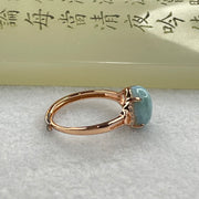 Natural Larimar in S925 Silver Rose Gold Color Ring (Adjustable Size) 1.94g 10.0 by 8.1 by 5.0mm - Huangs Jadeite and Jewelry Pte Ltd