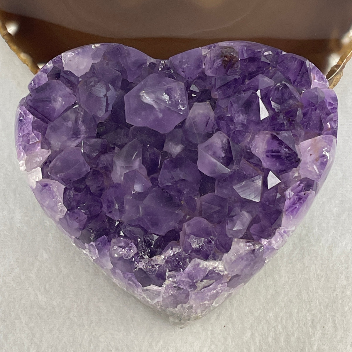 Natural Amethyst Heart Shape Display Specimen | 110.8mm Deep Purple Crystal Cluster (680.2g | 110.8x96.2x50.3mm)