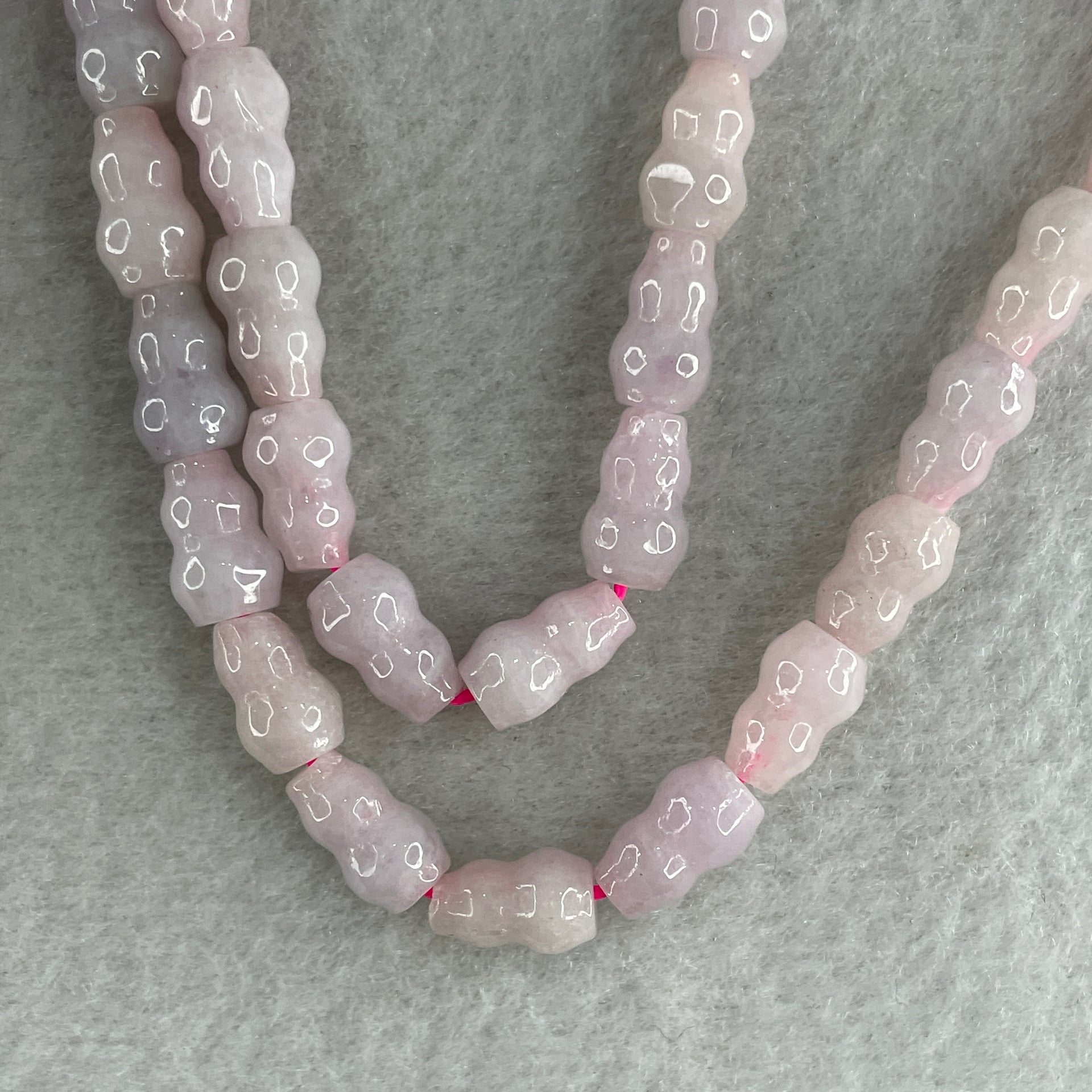 Natural Type A Pinkish Jadeite Hulu Necklace 30.50g 45cm 6.5mm 43 Hulu - Huangs Jadeite and Jewelry Pte Ltd