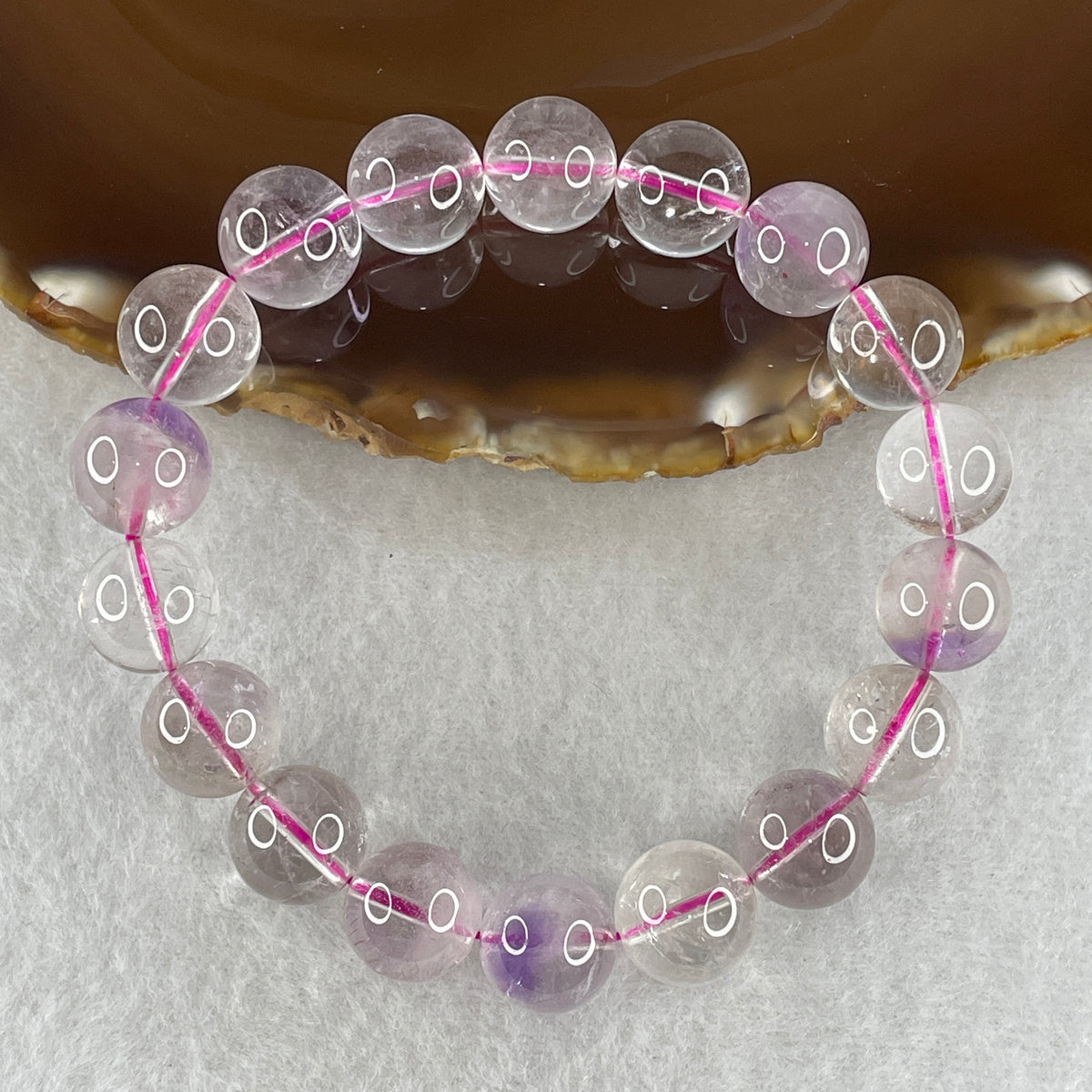 Certified Entry-Grade Natural Super 7 Crystal Beads Bracelet | Supreme Ultra-Mass Statement Strand | Authentic Sacred Seven Multi-Mineral Inclusions Quartz Spiritual Catalyst & Auric Shield Bracelet (39.94g | 17cm Length | 12.0mm | 18 Beads)