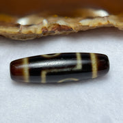 Natural Powerful Tibetan Old Oily Agate 2 Eyes Dzi Bead Heavenly Master (Tian Zhu) 二眼天诛 7.93g 38.8 by 11.5mm - Huangs Jadeite and Jewelry Pte Ltd