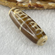 Natural Powerful Tibetan Old Oily Agate Four Coins Dzi Bead Heavenly Master (Tian Zhu) 9.37g 38.4 by 12.6mm - Huangs Jadeite and Jewelry Pte Ltd