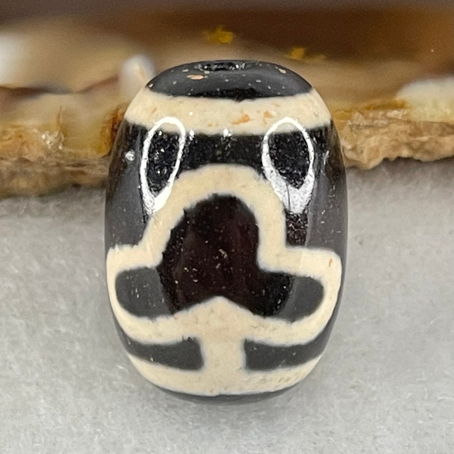 Natural Powerful Tibetan Old Oily Agate Double Bodhi Tree Dzi Bead Heavenly Master (Tian Zhu) 菩提树天珠 4.50g 17.9 by 12.8mm - Huangs Jadeite and Jewelry Pte Ltd