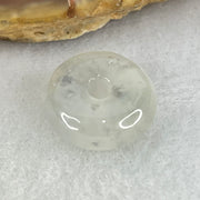 Type A Semi Icy Faint Lavender Green With Wuji Grey Jadeite Ping An Kou Donut Pendant/Charm 2.11g 13.2 by 5.9mm - Huangs Jadeite and Jewelry Pte Ltd