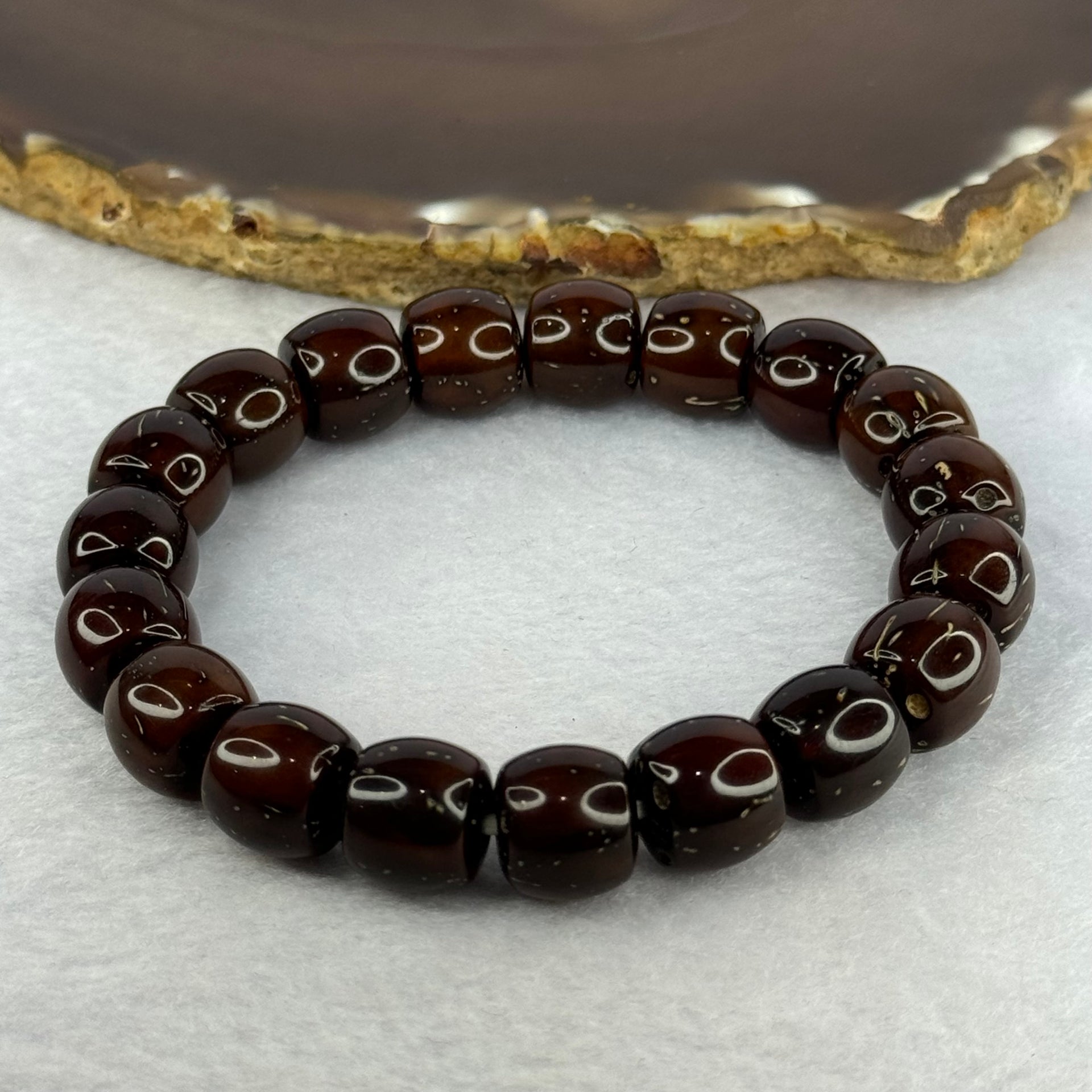 Old Bodhi Seed Beads Bracelet 紫金鼠手链 17.20g 18.5cm 11.5mm 19 Beads - Huangs Jadeite and Jewelry Pte Ltd