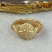 Natural Brown Agate Fox and Flower Carving 3.61g 38.8 by 4.2mm US6 HK13 - Huangs Jadeite and Jewelry Pte Ltd
