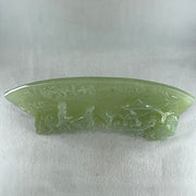 Natural Semi Icy Green Serpentine 3 Seals with Double Whales on Shan Shui with Stone Stand Display  3,486.0g 326.0 by 50.0 by 210.0mm - Huangs Jadeite and Jewelry Pte Ltd