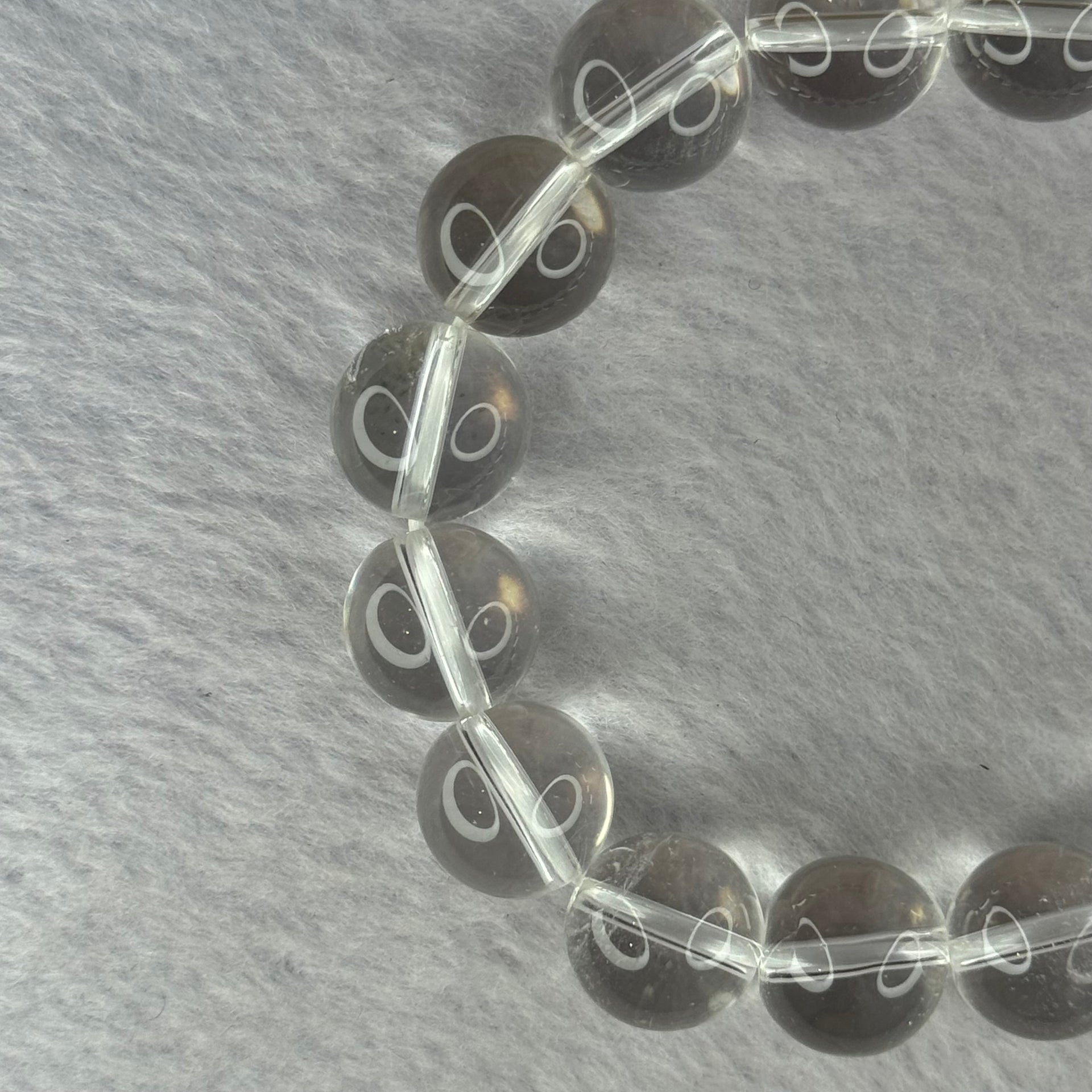 Natural Clear Quartz Beads Bracelet 天然白水晶手链 46.33g 17.5cm 12.9mm 16 Beads - Huangs Jadeite and Jewelry Pte Ltd
