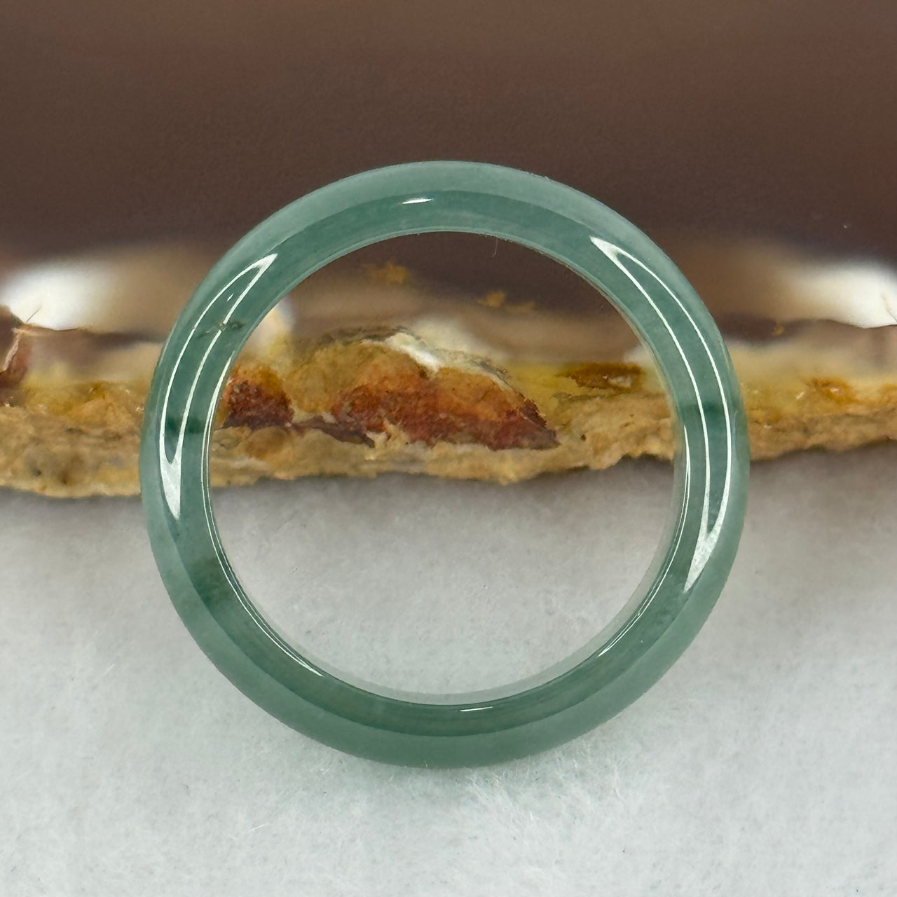 Type A Icy Blueish Green Jadeite Ring 2.34g 4.4 by 2.9mm US8 HK17.5 (Perfect) - Huangs Jadeite and Jewelry Pte Ltd