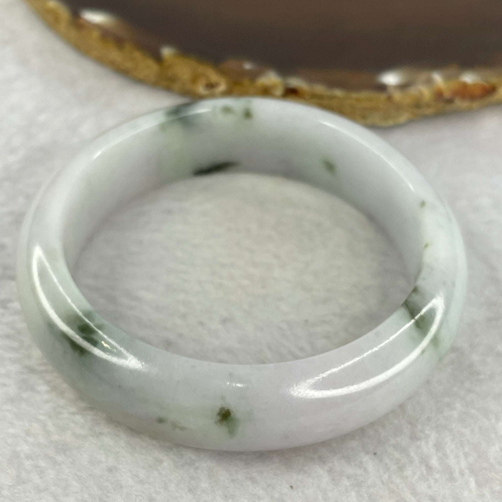 Type A Light Lavender with Dark Green Patches Jadeite Bangle 65.38g Internal Diameter 55.3mm  15.6 by 8.3mm (Very Slight Internal Lines) - Huangs Jadeite and Jewelry Pte Ltd