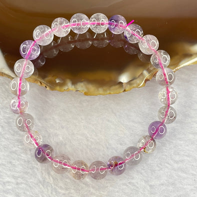 Natural super 7 Crystal Bracelet 15.07g 7.6mm 25beads - Huangs Jadeite and Jewelry Pte Ltd