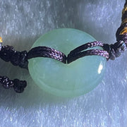 Type A Blueish Green Jadeite Ping An Kou Donut In String Bracelet 2.06g 12.7 by 4.4mm - Huangs Jadeite and Jewelry Pte Ltd