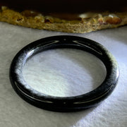 Type A Black Grey Wuji Jadeite Baby Bangle 16.18g Internal Diameter 40.1mm 6.5 by 6.4mm - Huangs Jadeite and Jewelry Pte Ltd