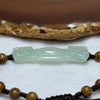 Type A Semi Icy Sky Blue Jadeite Ruyi with Wooden Beads Bracelet 7.29g 44.9 by 13.0 by 6.9mm - Huangs Jadeite and Jewelry Pte Ltd
