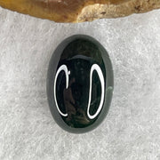 Type A Translucent Black Omphacite Jadeite Oval Cabouchon Stone For Setting 0.85g 12.3 by 8.3 by 4.1mm - Huangs Jadeite and Jewelry Pte Ltd