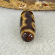 Aged Natural Powerful Tibetan Old Oily Agate 3 Eyes Dzi Bead Heavenly Master (Tian Zhu) 三眼天诛 5.09g 28.4 by 10.7mm - Huangs Jadeite and Jewelry Pte Ltd