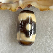 Natural Powerful Tibetan Old Oily Agate 3 Eyes Dzi Bead Heavenly Master (Tian Zhu) 三眼天诛 3.10g 18.5 by 10.1mm - Huangs Jadeite and Jewelry Pte Ltd