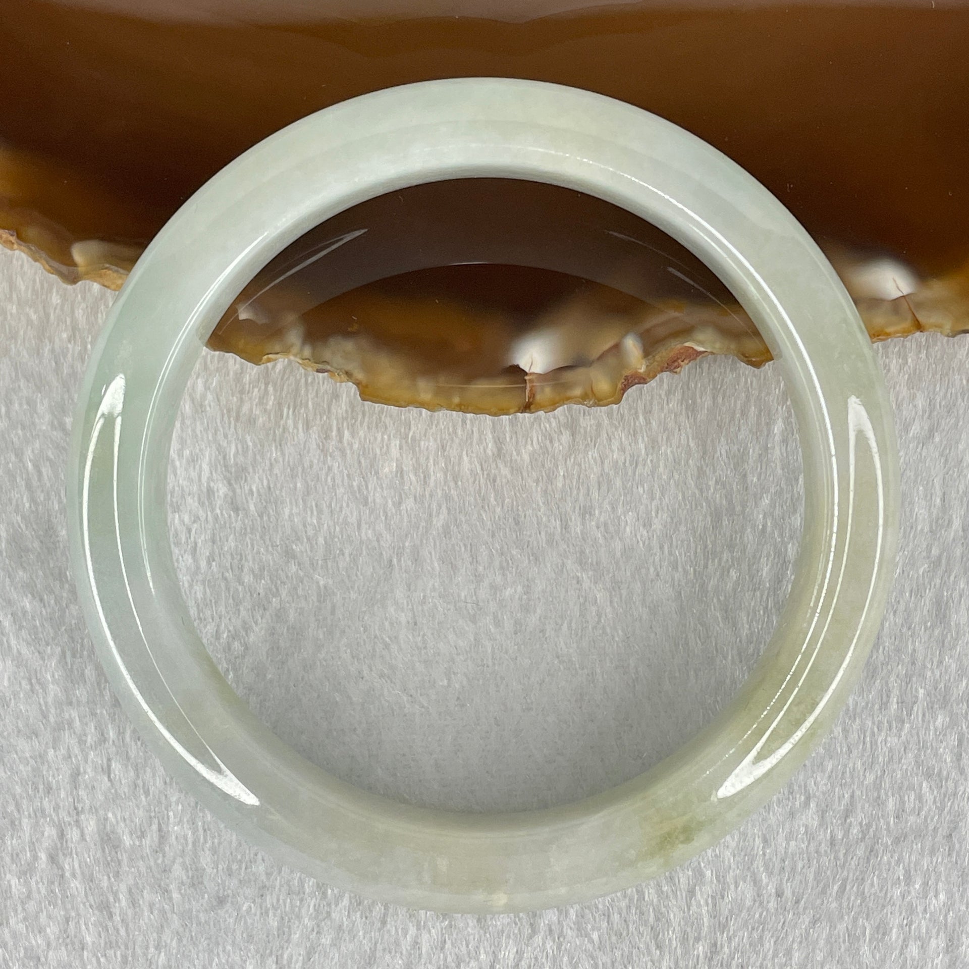 Type A Light Blueish green with Faint Green Jadeite Bangle 49.90g Internal Diameter 57.1mm 11.5 by 8.5mm (Very Slight Internal Lines) - Huangs Jadeite and Jewelry Pte Ltd