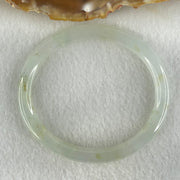 Type A Semi Icy Light Blueish Green Jadeite Oval Bangle 18.74g Internal Diameter 52.4mm 6.1 by 6.8mm (Close to Perfect) - Huangs Jadeite and Jewelry Pte Ltd