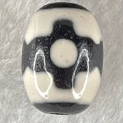 Natural Powerful Tibetan Old Oily Dark Brown With White Agate 3 Eyes Dzi Bead Heavenly Master (Tian Zhu) 三眼天诛 4.36g 17.7 by 12.9mm - Huangs Jadeite and Jewelry Pte Ltd