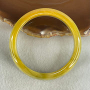 Type A Yellow with Light Green Jadeite Bangle 50.33g Inner Diameter 57.8mm 12.0 by 7.8mm (Internal Lines) - Huangs Jadeite and Jewelry Pte Ltd