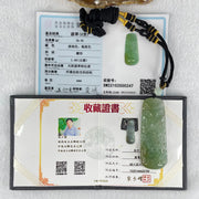 Grandmaster Type A Icy Blueish Green Jadeite Fu Gou on Dragon Pendant 30.95g 68 by 25 by 9.3mm - Huangs Jadeite and Jewelry Pte Ltd
