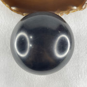 Natural Shungite Ball Display With Wooden Stand 775.36g 78.0 by 97.5mm - Huangs Jadeite and Jewelry Pte Ltd