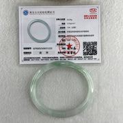 Certified Type A Light Green with Green Patches Jadeite Oval Bangle Internal Diameter 54.3mm 20.69g 7.5 by 6.4mm ( Very Slight Internal Lines ) - Huangs Jadeite and Jewelry Pte Ltd