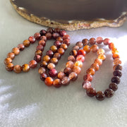 Above Average Grade Natural Copper Rutilated Quartz Beads Elastic Necklace 37.85g 40cm 7.4mm 77 Beads - Huangs Jadeite and Jewelry Pte Ltd