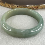 Type A Blueish Green with Brown Patches Jadeite Bangle 50.88g Internal Diameter 54.8mm 13.2 by 7.5mm (Close to Perfect) - Huangs Jadeite and Jewelry Pte Ltd