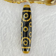 Natural Powerful Tibetan Old Oily Dark and Light Brown Agate 15 Eyes Dzi Bead Heavenly Master (Tian Zhu) 十五眼天诛 14.29g 58.3 by 13.2mm - Huangs Jadeite and Jewelry Pte Ltd