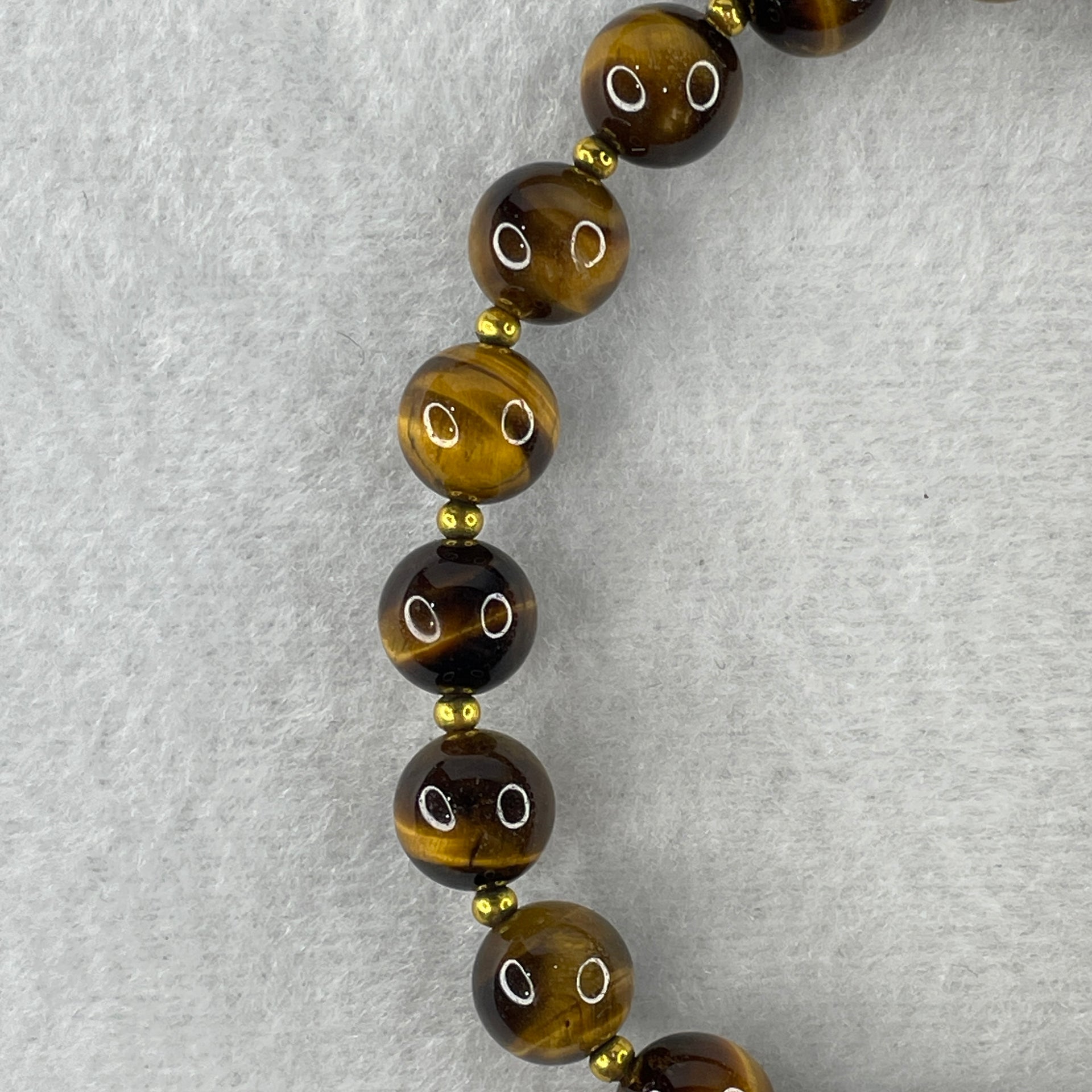 Natural Yellow Tiger's Eye Quartz Beads Bracelet with Charm 31.12g 21cm 10.4mm 20Beads - Huangs Jadeite and Jewelry Pte Ltd