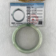 Natural Type A Light Green with Blueish Green Piao Hua Flora Jadeite Bangle 64.13g Inner Diameter 61.8mm 14.2 by 8.4mm (Very Slight Internal Lines) - Huangs Jadeite and Jewelry Pte Ltd