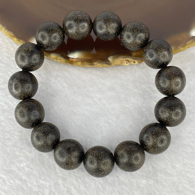 Natural Old Wild Indonesia Agarwood Beads Bracelet (Sinking Type) 天然老野生印尼沉香珠手链t 22.94g 13.7mm 15 Beads - Huangs Jadeite and Jewelry Pte Ltd