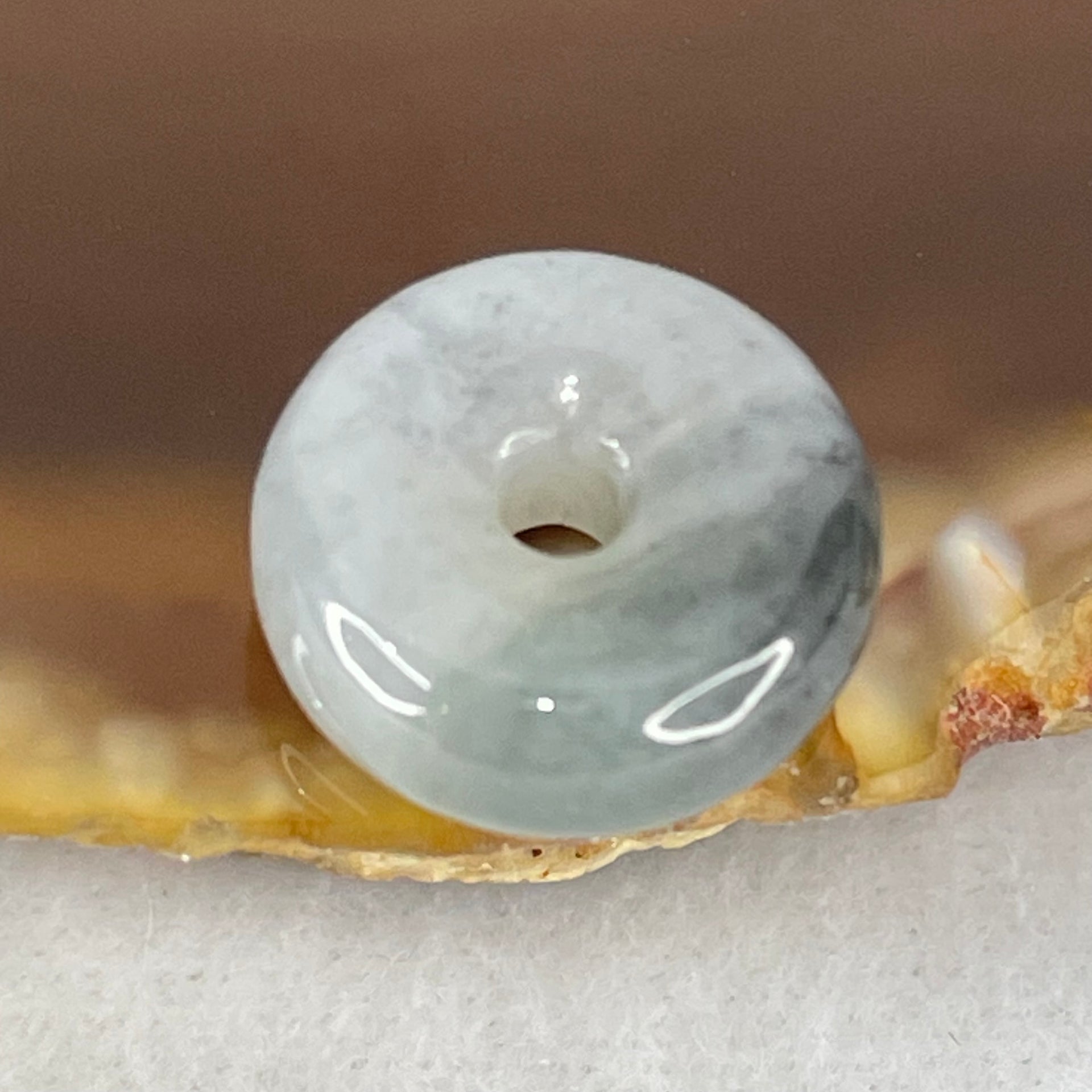 Type A Light Lavender With Wuji Grey Piao Hua Jadeite Ping An Kou Charm/Pendant 2.08g 13.6 by 5.4mm - Huangs Jadeite and Jewelry Pte Ltd