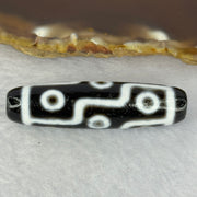 Natural Powerful Tibetan Old Oily Agate 9 Eyes Dzi Bead Heavenly Master (Tian Zhu) 九眼天诛 13.45g 48.4 by 12.7mm - Huangs Jadeite and Jewelry Pte Ltd
