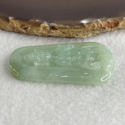 Natural Type A Jelly Light Green Jadeite Guan Yin on Lotus Flower Pendant 23.91g 55.0 by 34.1 by 7.5mm - Huangs Jadeite and Jewelry Pte Ltd