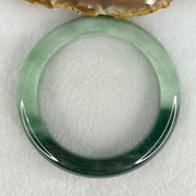 Type A Green and Dark Blueish Green Jadeite Bangle Internal Diameter 54.2mm 78.67g 11.1 by 9.3mm (Slight Internal Lines) - Huangs Jadeite and Jewelry Pte Ltd