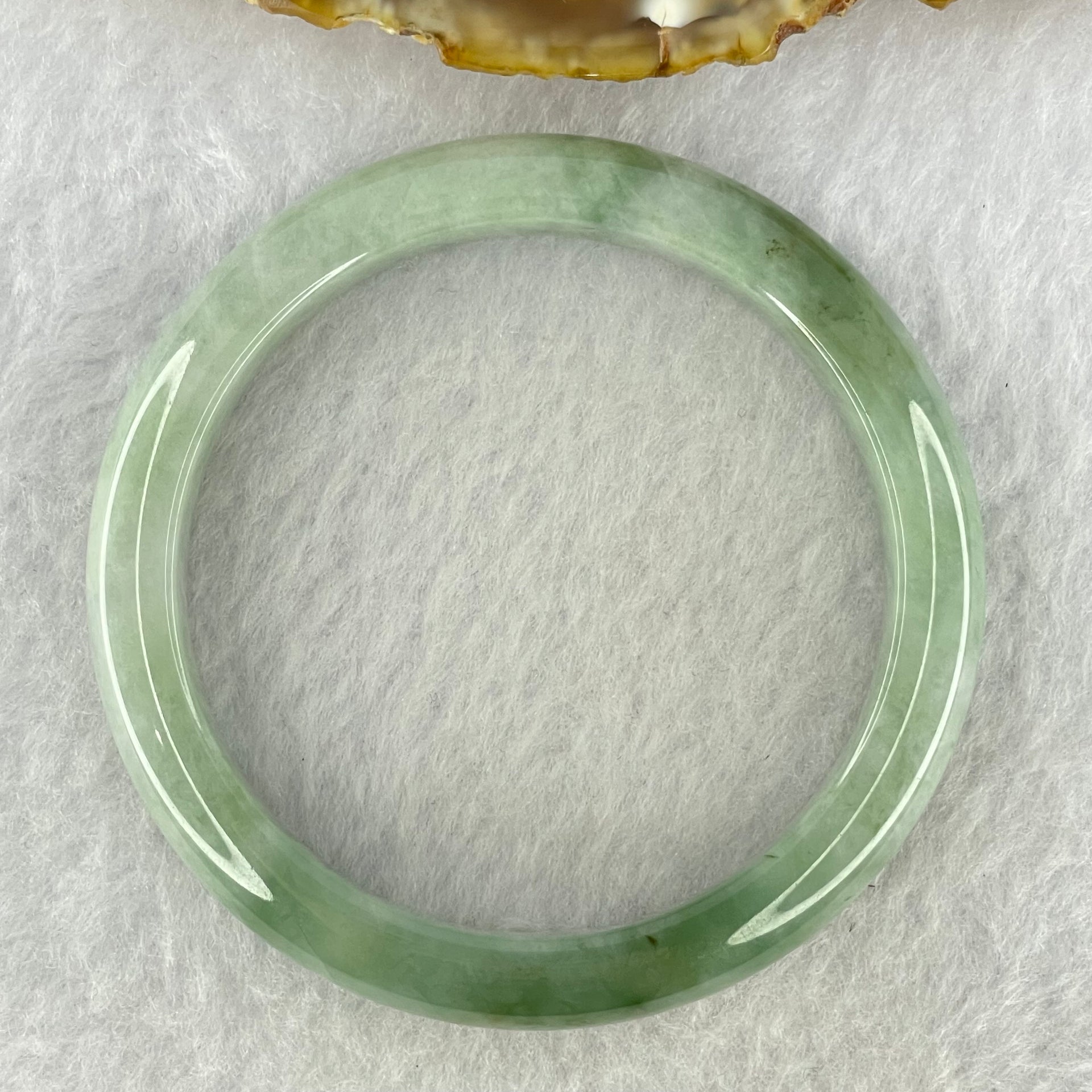 Type A Blueish Green with Lavender Jadeite Bangle Internal Diameter 52.8mm 55.83g 9.6 by 7.5mm (Internal Lines) - Huangs Jadeite and Jewelry Pte Ltd