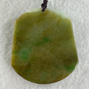 Type A Natural Light with Dark Green Jadeite Wu Cai Shen Zhao Gong Ming God of Wealth with Tiger Pendant 55.47g 53.6 by 47.1 by 4.4mm - Huangs Jadeite and Jewelry Pte Ltd