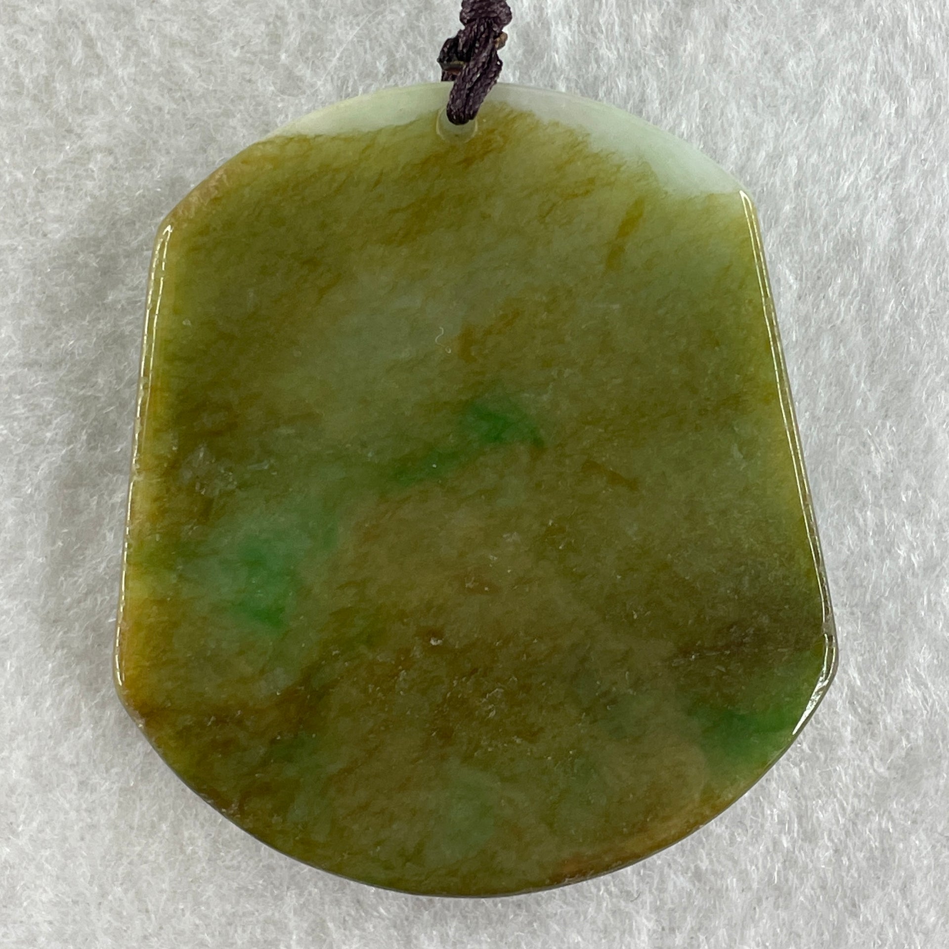 Type A Natural Light with Dark Green Jadeite Wu Cai Shen Zhao Gong Ming God of Wealth with Tiger Pendant 55.47g 53.6 by 47.1 by 4.4mm - Huangs Jadeite and Jewelry Pte Ltd