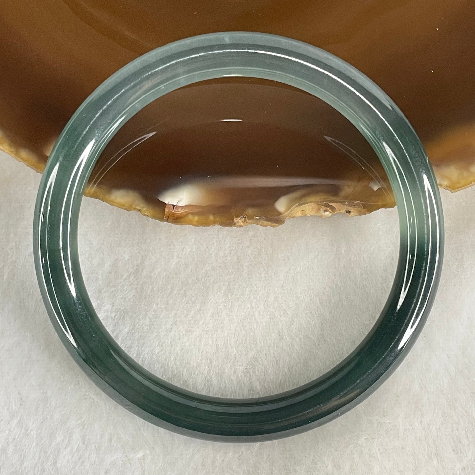 Type A Icy Blueish Green Jadeite Bangle 26.02g Inner Diameter 53.2mm 7.5 by 7.2mm (Close to Perfect) - Huangs Jadeite and Jewelry Pte Ltd