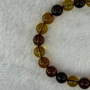 Natural Mixed Color Amber Beads Bracelet 6.49g 15.5cm 8.1mm 23 Beads - Huangs Jadeite and Jewelry Pte Ltd