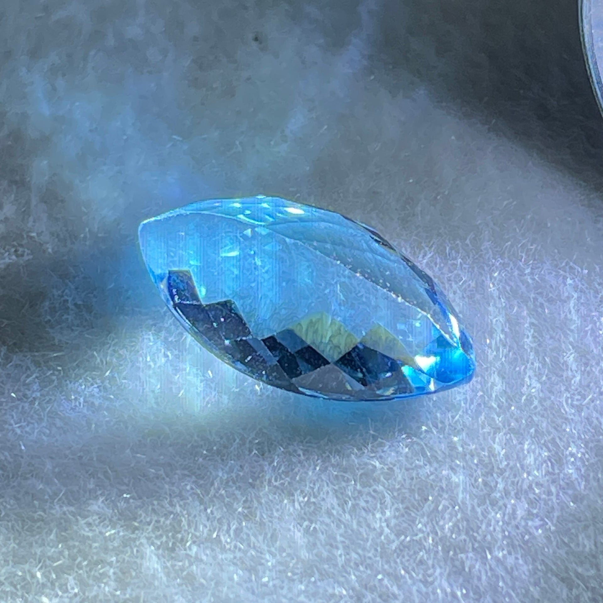 Natural Sky Blue Topaz Marquise Shape 11.37ct 19.5 by 10.4 by 7.3mm - Huangs Jadeite and Jewelry Pte Ltd