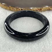 Type A Opaque Wuji Black Jadeite Bangle 60.74g  Internal Diameter 57.6mm 12.8 by 8.7mm - Huangs Jadeite and Jewelry Pte Ltd
