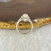 Natural Moonstone In S925 Sliver Ring 2.47g 8.0 by 5.8 by 4.2mm US 5.5 HK 12 - Huangs Jadeite and Jewelry Pte Ltd