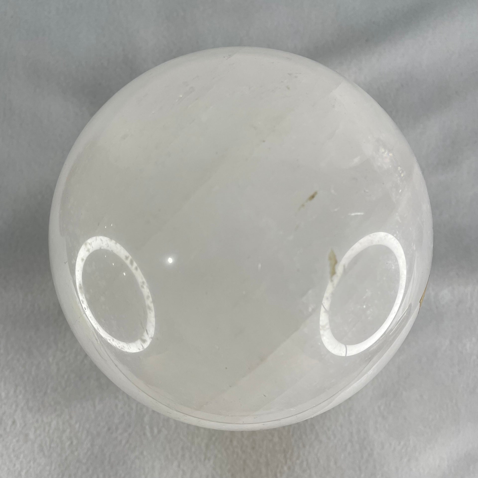 Natural Milky White Quartz Crystal Sphere Ball with Wooden Stand 2,705.8g 118.0 by 155.0mm - Huangs Jadeite and Jewelry Pte Ltd