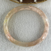 Natural Pink Flower Agate Oval Bangle Set 82.68g Inner Diameter 55.7mm 10.3 by 6.8mm (Very Very Slight External Rough) - Huangs Jadeite and Jewelry Pte Ltd