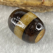 Natural Powerful Tibetan Old Oily Agate 1 Lines Dzi Bead Heavenly Master (Tian Zhu) 2.54g 14.1 by 10.7mm - Huangs Jadeite and Jewelry Pte Ltd
