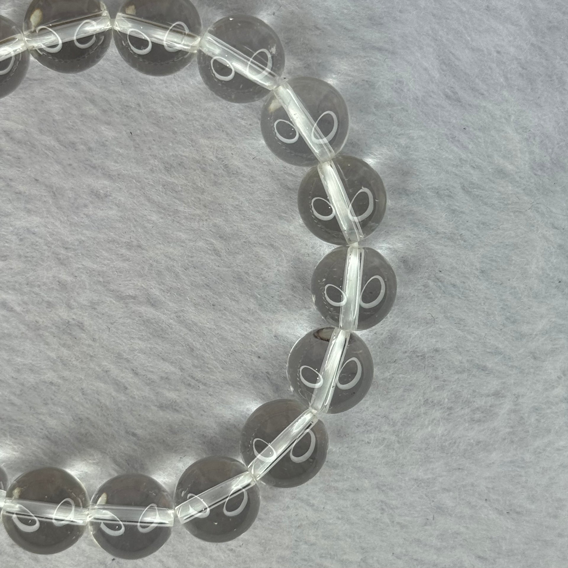 Natural Clear Quartz Bracelet 天然白水晶手链 30.80g 17cm 10.6mm 19 Beads - Huangs Jadeite and Jewelry Pte Ltd